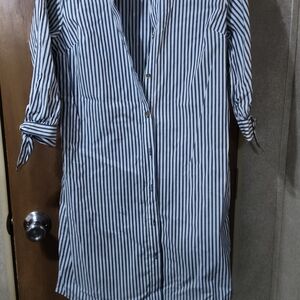 Michael Kors Navy and White Striped Dress